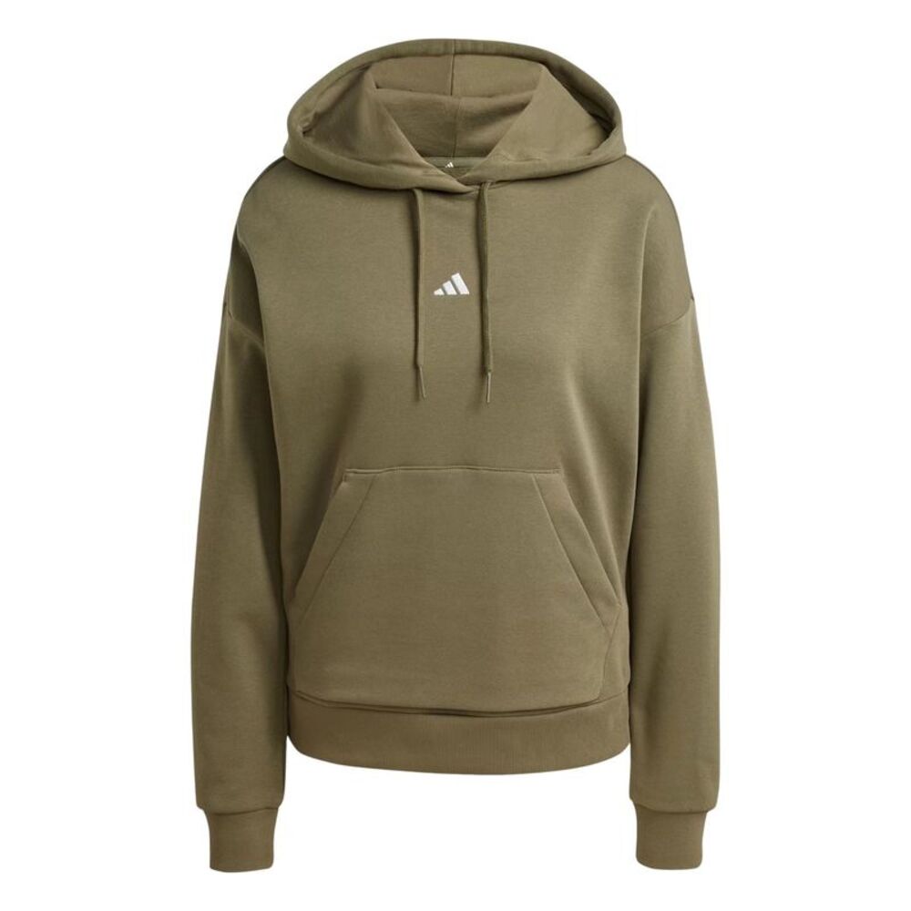 Adidas Womens/Ladies Fleece Drawstring Hoodie / Olive